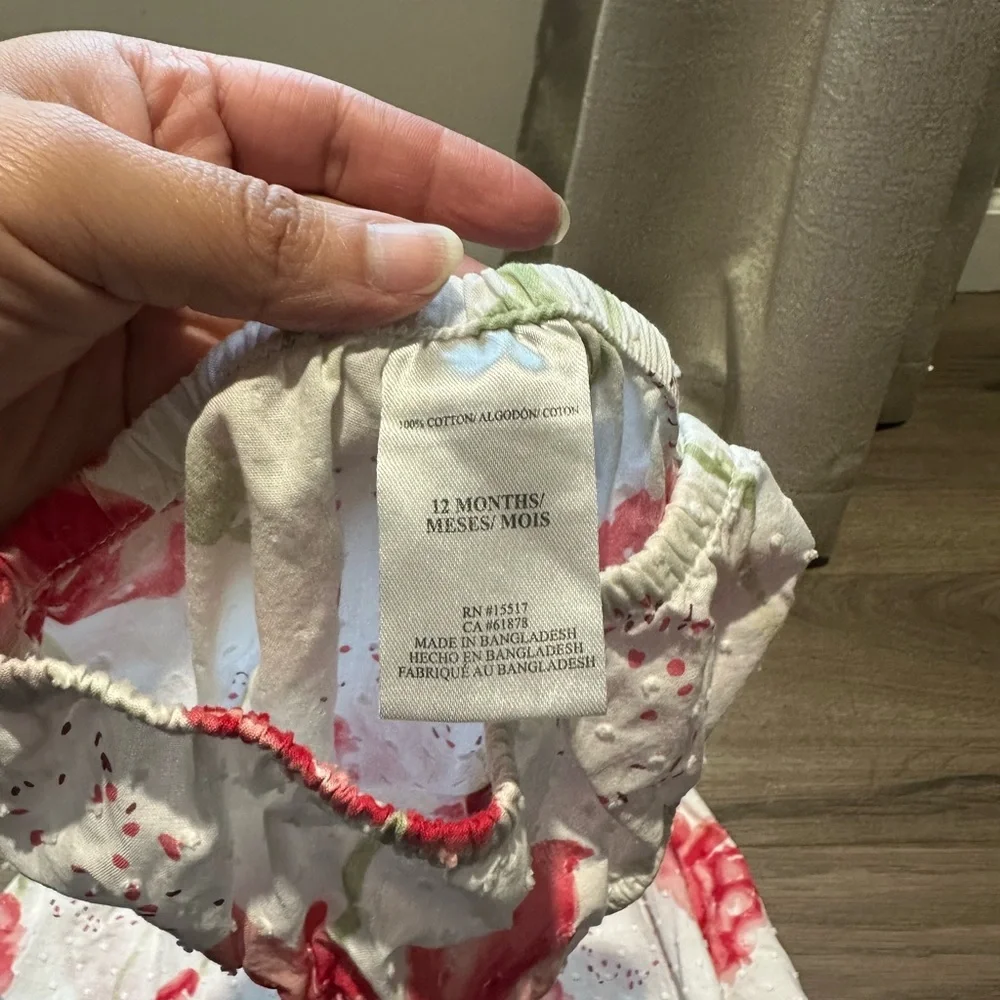 Penelope Mack White Dress with Pink-Red Floral Print